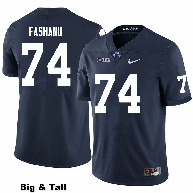NCAA Nike Men's Penn State Nittany Lions Olu Fashanu #74 College Football Authentic Big & Tall Navy Stitched Jersey RBR3698LP